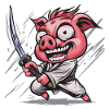 Karate sow with katana