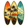 Tropical Surf Triptych