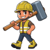 Bauarbeiter Helden mit Hammer