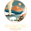 Yellowstone Geyser Landscape Emblem