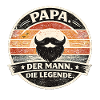 Dad Legend Retro Beard Badge