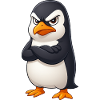 Cute penguin cartoon grumpy offended funny
