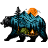 Night camping: mountain and fire