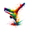 Hand Splashed Rainbow Dance