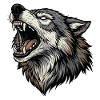 Wild Wolf Howling Alpha Wolf Mascot