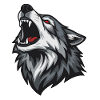 Wild Wolf Howling Red-Eyes Wolf Mascot