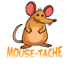 Mouse-Tache Funny Mouse Pun Cartoon Graphic
