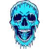 Melting Blue Skull