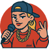 Rap-Diva mit Mikrofon