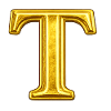 Golden T motif with shine