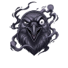 Dark Raven Head with Smoke