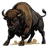 Wild Bison Charge Mascot Buffalo