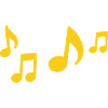 Yellow Musical Notes Contrast