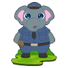 Elephant Policeman Police Cap Police