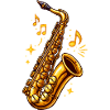Golden Saxophone Jazz Illustration