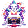 Retro 80s Boombox Illustration