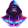 Neon Gorilla 80s Retro Style