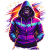 Neon Gorilla 80s Retro Style