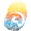 Sunset Rainbow Surf Fingerprint