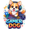 Gamer Dog – Kawaii Dog med headset og tastatur