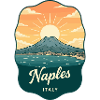Neapel Mount Vesuvius Retro Reiseabzeichen