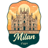 Milan Duomo Retro Sunset Reiseabzeichen
