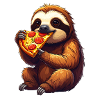 Sloth with pizza