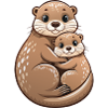 Mutterotter mit Jungtier