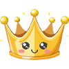 Kawaii Golden Crown Illustration