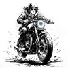 Teenager på moderne café racer