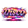 Disco Lettering Neon 80s Style