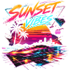 Sunset Vibes 80s Neon Design