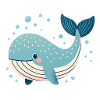 Blue Whale with Bubbles
