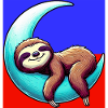 Sloth sleeps on the Moon