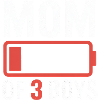 Mutter von 3 Jungs Batterie-Ikon-Tee