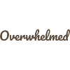 Overwhelms script text in brown