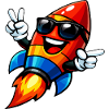 Cheerful Rocket with Sunglasses