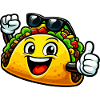 Cheerful Taco with Sunglasses