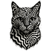 Cat Op Art Hypnotic Monochrome