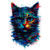 Chat Glitch Art Chromatic Aberration