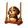 Grumpy Beagle Cartoon Dog Playground Swing