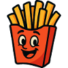 Cheerful French fries hero