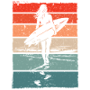 Surfer Retro Vintage Sunset Beach