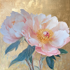 Goden Elegant Pink Peony Flowers