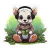 Headphone panda planting