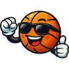 Basketball with sunglasses vibes