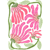Rosa Boho-Blumen-Handzeichnungsdesign