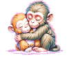 Hugging Monkey Duo