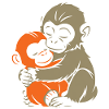 Hugging Monkey Duo