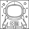 Astronaut Suit Star Outline